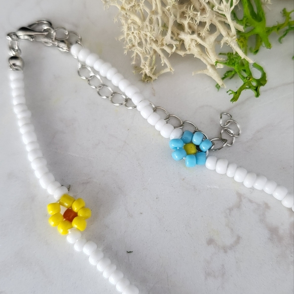 Handmade new choker flowers beaded - Picture 2 of 6